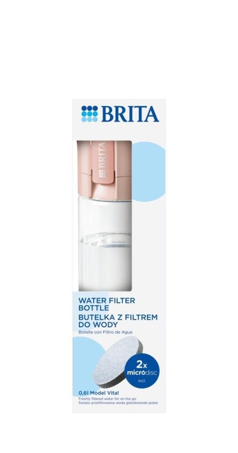 Butelka filtrująca Brita Vital pastelowa brzoskwinia 2 dyski