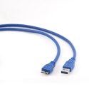 Kabel GEMBIRD CCP-MUSB3-AMBM-0.5M (USB M - Micro USB M; 0,50m; kolor niebieski)