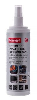 Activejet AOC-269 Zestaw do czyszczenia ekranów 2w1 250 ml., 20x20 cm