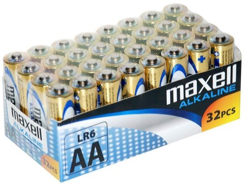 MAXELL Bateria alkaliczna ALKALINE LR6 AA FOLIA karton 32 sztuki (8 zgrzewek po 4 sztuki)