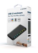 GEMBIRD OBUDOWA USB 3.1 NA DYSK M.2 NVME, RGB, ALUMINIOWA