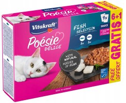 VITAKRAFT Poesie Delice w sosie multipack sauce rybny - mokra karma dla kota - 6+1 x 85g