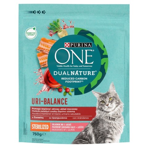 PURINA Dual Nature Uri-Balance Żurawina Sterilized Łosoś - sucha karma dla kota - 750 g