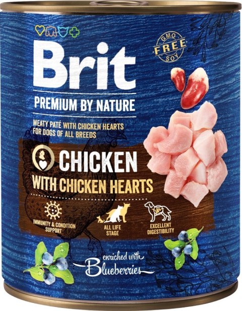 BRIT Premium by Nature Chicken with hearts - mokra karma dla psa - 800 g