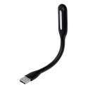 Activejet Lampka do komputera USB LED, do czytania. Napięcie 5V. Moc 1.2W. Materiał PVC. Rozmiar produktu 170*18.5*9mm. Czarna.