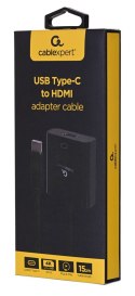 GEMBIRD ADAPTER NA KABLU USB TYP-C DO HDMI 4K 30HZ, 15CM, CZARNY