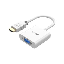 UNITEK ADAPTER HDMI - VGA, FULLHD 60HZ, BIAŁY, M/F