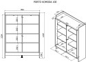 Komoda PORTO 100x38x130 dąb/czarny