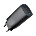 GEMBIRD SZYBKA ŁADOWARKA USB POWER DELIVERY USB TYPU C, 3X USB, 65 W, GAN CZARNA