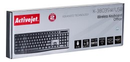 Activejet K-3803SW Klawiatura bezprzewodowa zasilanie baterią 1x 1,5V AAA czarna