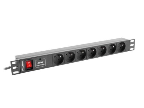 Listwa RACK Lanberg PDU-07E-0200-IEC-BK (7 x UTE; 10 A; 2m; kolor czarny)