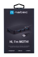 Hub NATEC Moth NHU-1342 (4x USB 3.0; kolor czarny)