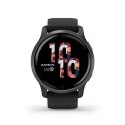 Zegarek Garmin Venu 2 (45 mm) Slate Stainless Steel Bezel / Black Case / Silicone Band