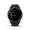 Zegarek Garmin Venu 2 (45 mm) Slate Stainless Steel Bezel / Black Case / Silicone Band