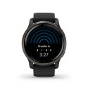 Zegarek Garmin Venu 2 (45 mm) Slate Stainless Steel Bezel / Black Case / Silicone Band