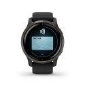 Zegarek Garmin Venu 2 (45 mm) Slate Stainless Steel Bezel / Black Case / Silicone Band