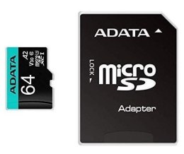 Karta pamięci z adapterem ADATA AUSDX64GUI3V30SA2-RA1 (64GB; Class 10, V30; + adapter)